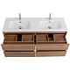 BelBagno Мебель для ванной Kraft 120 подвесная 4 ящика Rovere Nebrasca Nature двойная раковина – картинка-22