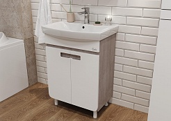 Onika Мебель для ванной Харпер 50.10 белая матовая/мешковина – фотография-5