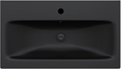 Am.Pm Тумба с раковиной Gem 75 подвесная черная матовая – фотография-9