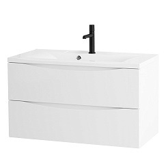 BelBagno Тумба с раковиной Marino 80 подвесная Bianco Lucido с раковиной 80/45 MR-FT – фотография-1