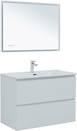 Aquanet Мебель для ванной Джейн (Flat) 90 подвесная белая матовая – фотография-1