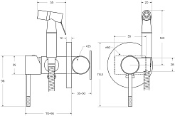 Cezares Гигиенический душ Relax RELAX-DIF-IN со встраиваемым смесителем сатин – фотография-6