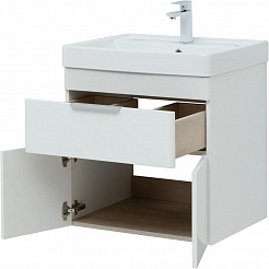 Aquanet Мебель для ванной Ирис New 60 подвесная белая глянцевая – фотография-9
