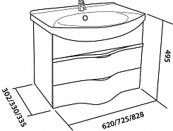 Bas Мебель для ванной подвесная Опера 75 – фотография-3