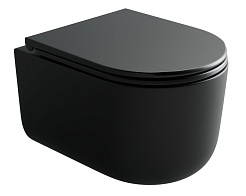 Ceramicanova Подвесной унитаз Ulma Торнадо CN4006TMB безободковый чёрный матовый – фотография-1