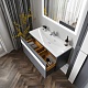 Бриклаер Мебель для ванной Берлин 100 оникс серый с белой ручкой – фотография-32