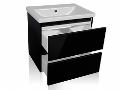 Style Line Мебель для ванной Даймонд 60 Люкс черная, PLUS подвесная – фотография-3