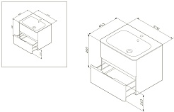 Am.Pm Тумба с раковиной Bliss L 60 белый глянец – фотография-3
