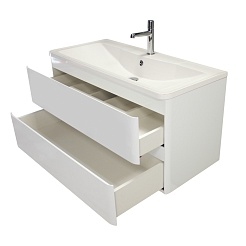BelBagno Тумба с раковиной Albano 80 подвесная Bianco Lucido – фотография-3