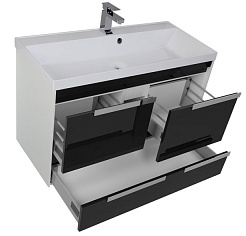 Aquanet Тумба с раковиной "Тиволи 100" черный – фотография-3