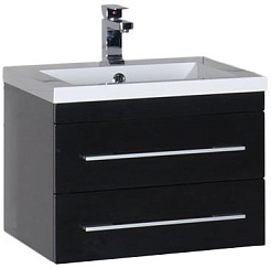 Aquanet Тумба под раковину Нота 58 черная – фотография-1