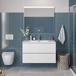 BelBagno Тумба под раковину Uno 100 подвесная Bianco Opaco – фотография-11