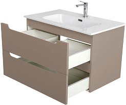 BelBagno Тумба под раковину Etna 80 подвесная бежевая матовая – фотография-8