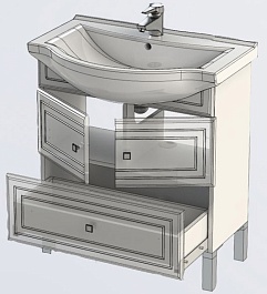 Aquanet Тумба с раковиной "Стайл 75" с дверцами – фотография-4