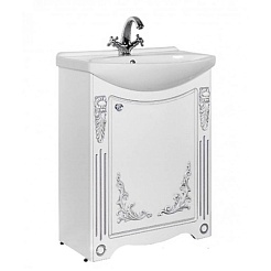 Водолей Мебель для ванной "Кармен 65" R белая/серебро – фотография-3