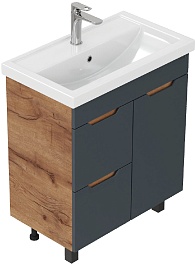 Onika Тумба с раковиной Айленд 70 графит/дуб крафт – фотография-6