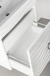 Style Line Тумба с раковиной Вероника 60 Люкс (Como) подвесная белая – фотография-4