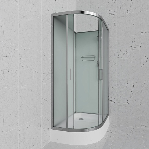 Frank Душевая кабина F412/1R M Brilliant без крыши профиль хром стекло матовое – фотография-2