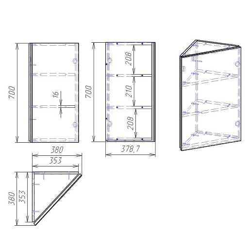 Alvaro Banos Зеркальный шкаф Viento 50 угловой – фотография-2