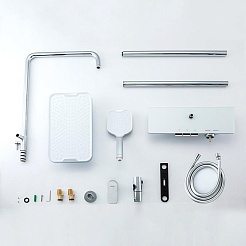 Gappo Душевая стойка G96 G2496-10 белая/хром – фотография-4