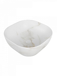 Teymi Раковина накладная в ванную Solli 41 artceramic мрамор белый матовый T50382 – фотография-3