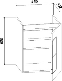 Бриклаер Тумба под раковину Форест 50 подвесная белый/дуб золотой – фотография-6
