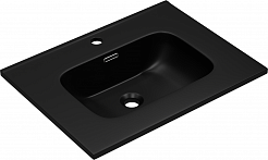 Brevita Мебель для ванной Monsour 60 подвесная дуб галифакс олово/черный кварц – фотография-7