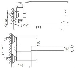 Frap Смеситель для ванны H46 F2246 хром – фотография-4