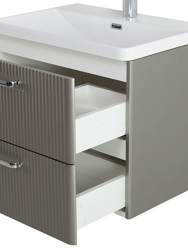 BelBagno Тумба с раковиной Due 60 подвесная Сатин ручки Хром полированный – фотография-4