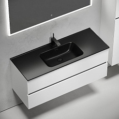 Sancos Тумба с раковиной Urban 120 белый глянец раковина Element 121 CN7006MB – фотография-2