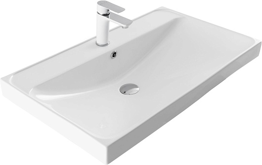 Aquanet Тумба с раковиной Алвита New 80 Flash белая матовая – фотография-6