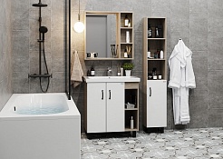 Onika Мебель для ванной Тимбер 80.10 белая/дуб сонома – фотография-3