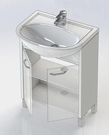 Aquanet Тумба с раковиной "Донна 60" светлый дуб – фотография-5