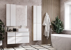 Акватон Тумба с раковиной Мишель 100 с гранитной столешницей дуб эндгрейн/белый – фотография-8