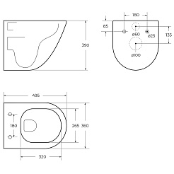 BelBagno Чаша унитаза безободкового Amanda BB051CH-TOR-FC смыв TORNADO, без сиденья – фотография-13
