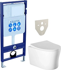 Aquatek Унитаз подвесной Ника AQ2009-00 в комплекте с инсталляцией Standard INS-0000012 – фотография-1