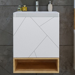 Бриклаер Тумба под раковину Кристалл 50 белая – фотография-2