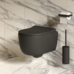 Ambassador Сиденье для унитаза Abner тонкое черное матовое – фотография-6