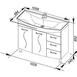Aquanet Тумба с раковиной "Моника 105" – фотография-2