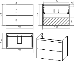 Misty Мебель для ванной Атлантик 80 R 2 ящика подвесная серый камень – фотография-11
