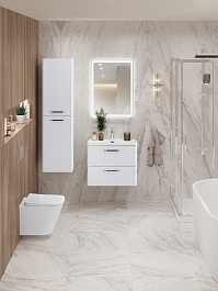 BelBagno Тумба с раковиной Due 50 подвесная Белый металлик ручки Матовый атласный никель – фотография-18