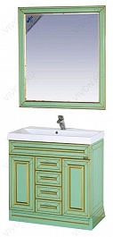 Misty Зеркало для ванной Vena 90 салатовая патина – фотография-2