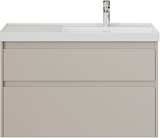 Aquanet Тумба с раковиной Nova Lite 2.0 100 R подвесная бежевая матовая