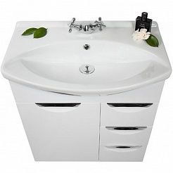 Водолей Мебель для ванной Лира 65 R с ящиками белая – фотография-4