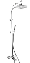 Paini Система душевая Cox 78CR687TH с термоcтатом, хром – фотография-1