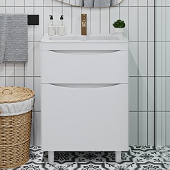 Vivon Тумба под раковину Ostin 60 напольная белая матовая – фотография-5