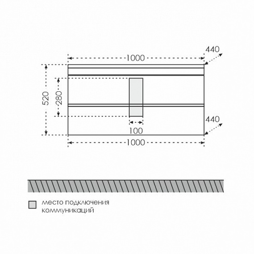 СанТа Мебель для ванной Марс 100, подвесная, Elen 100 – картинка-4