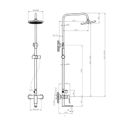 Tokito Душевая система RAIN хром TOK-RAI-1021 – фотография-3