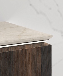 Vincea Тумба с бежевой столешницей и раковиной Luxe 140 L подвесная натуральный орех – фотография-4