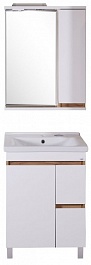 ASB-Mebel Мебель для ванной Марко 60-2.1 белый/дуб золотой – фотография-1